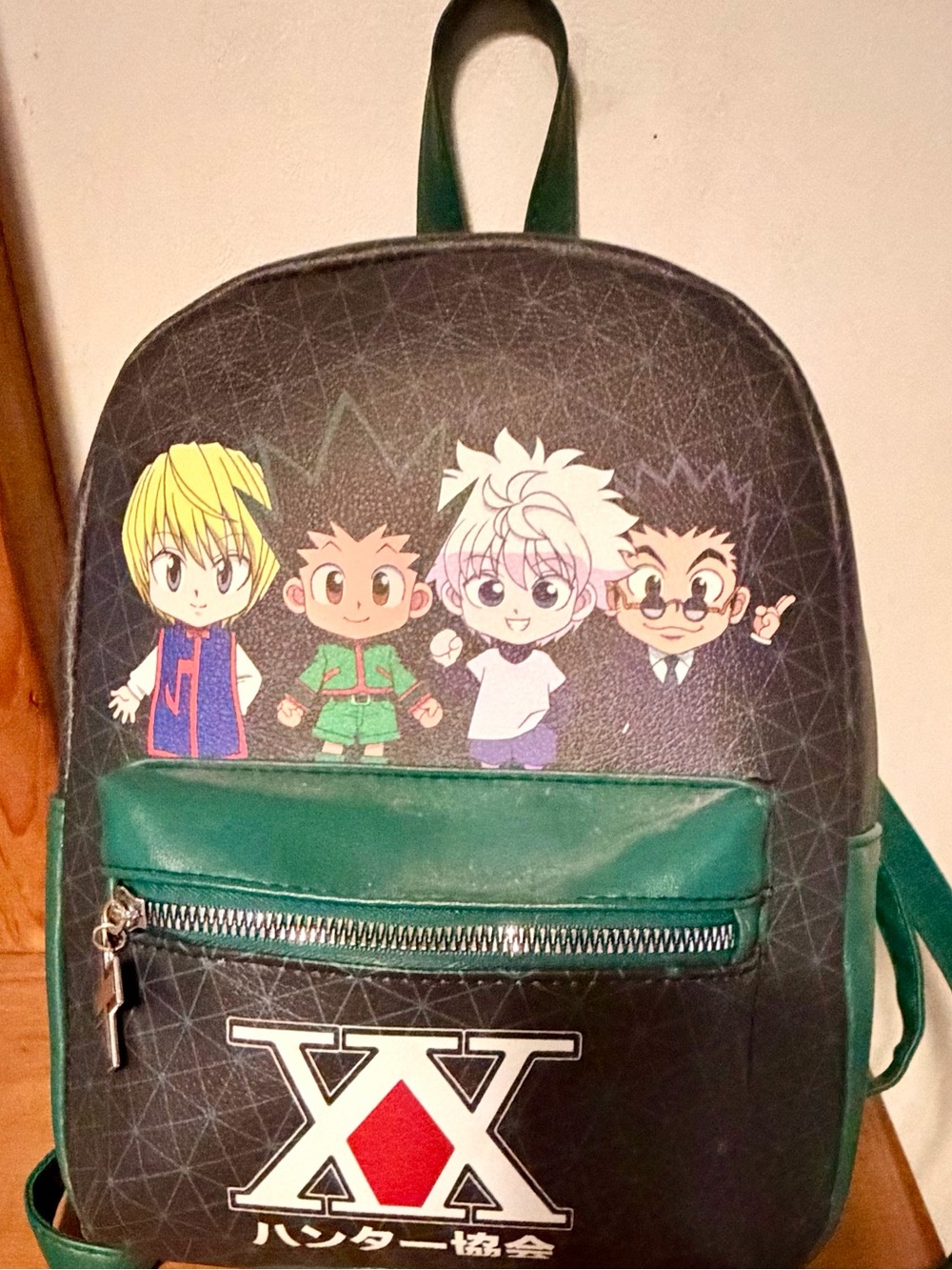 Kids Cartoon Character Backpack in Black and Green